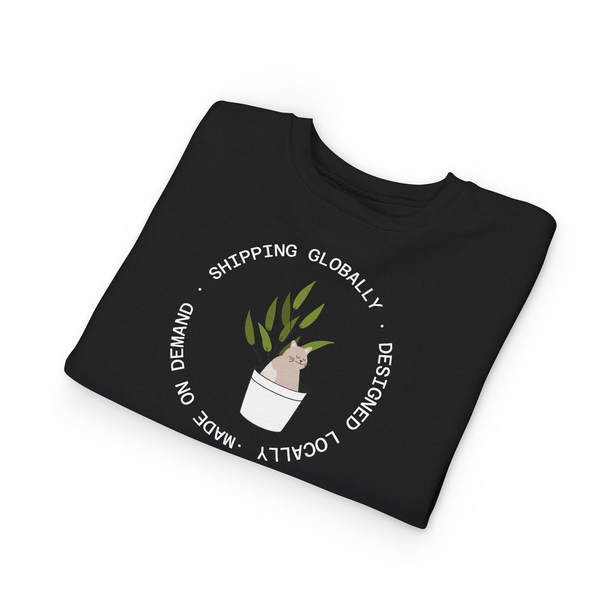 Toddler Sweatshirt — Cute Potted Plant Graphic "Growing Globally"