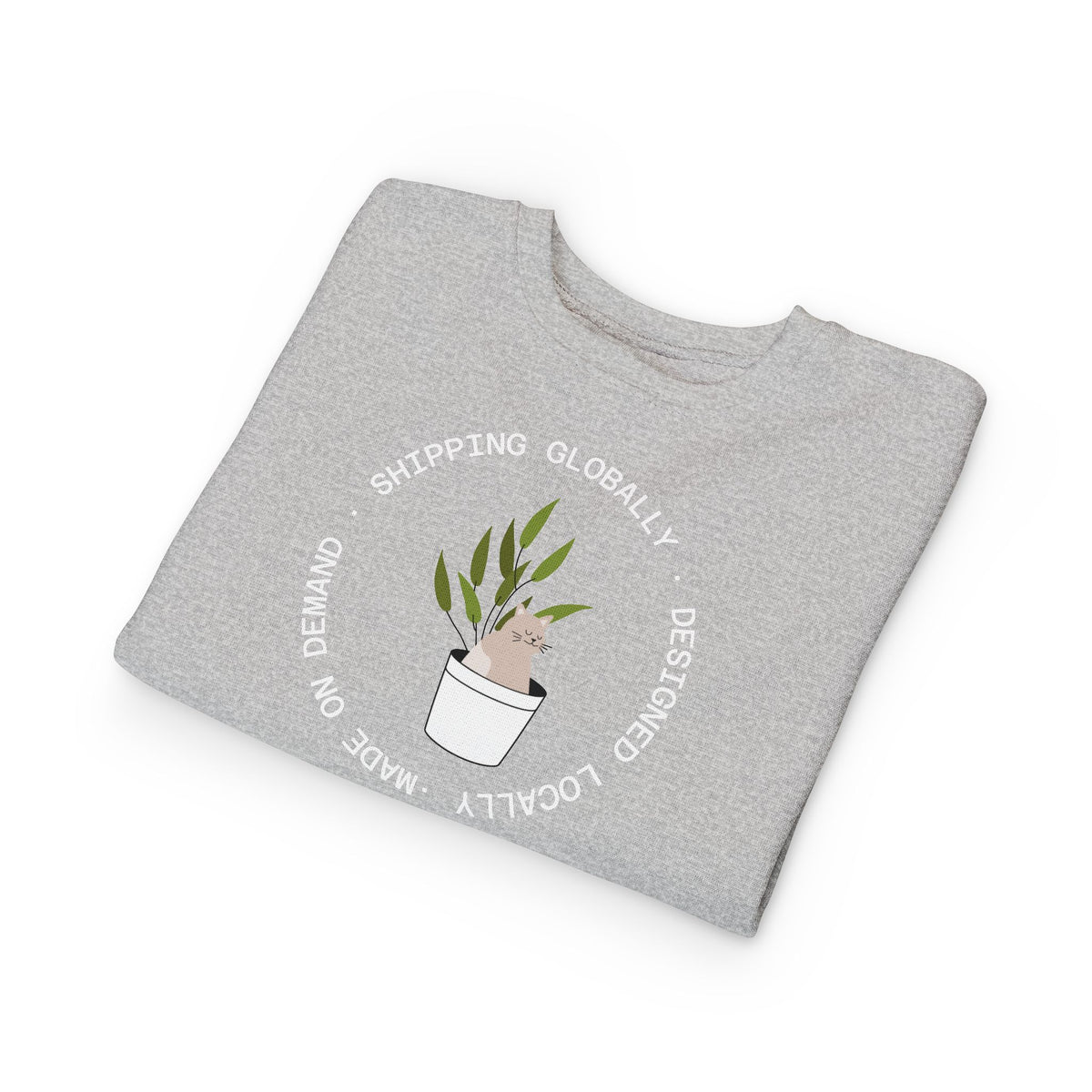 Toddler Sweatshirt — Cute Potted Plant Graphic "Growing Globally"