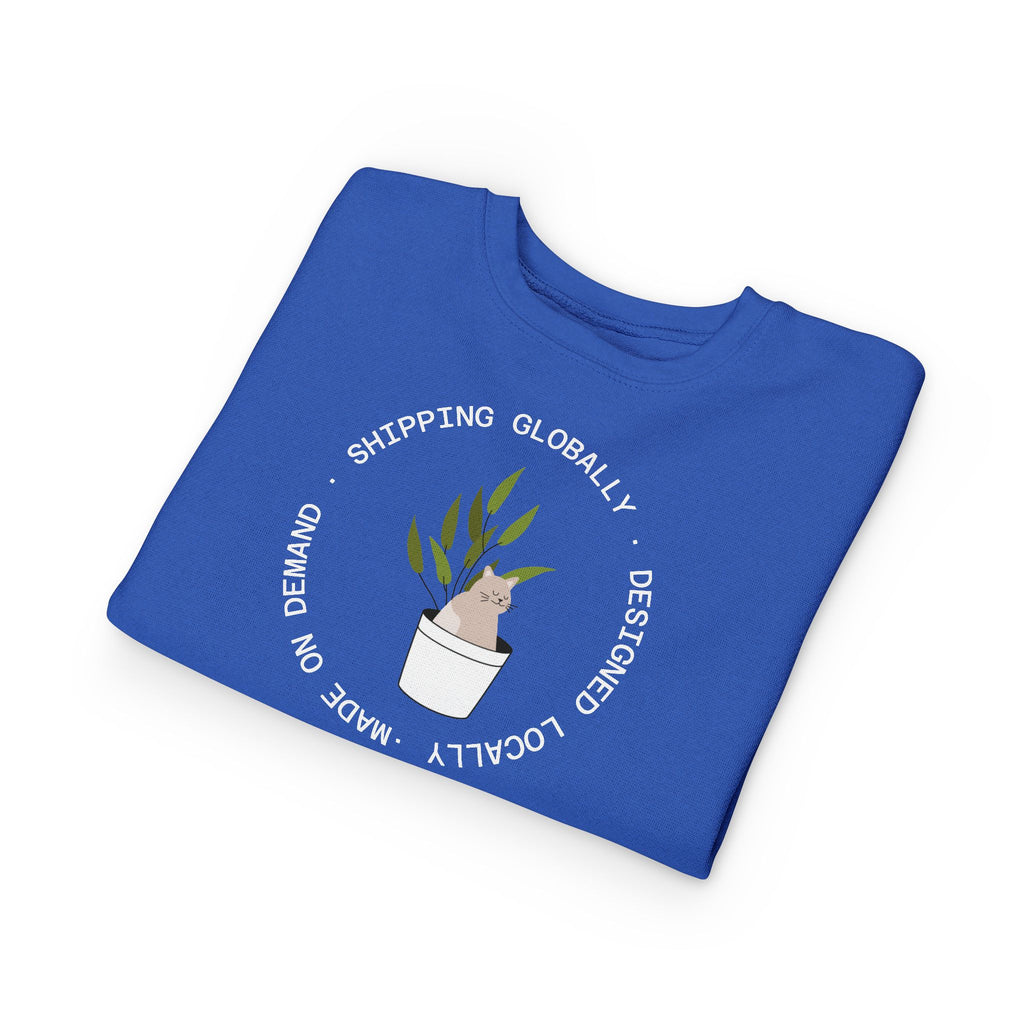 Toddler Sweatshirt — Cute Potted Plant Graphic "Growing Globally"